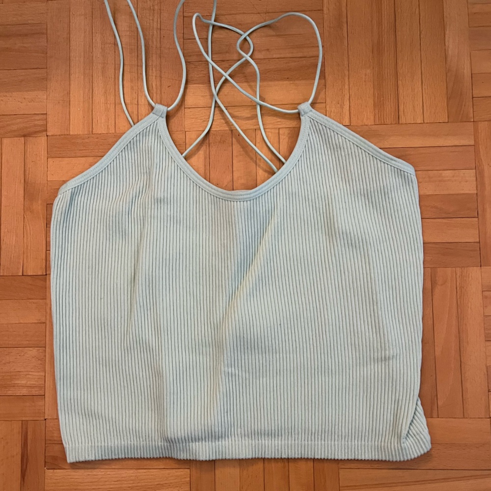Ardene Light Green Ribbed Camisole (Size S)
